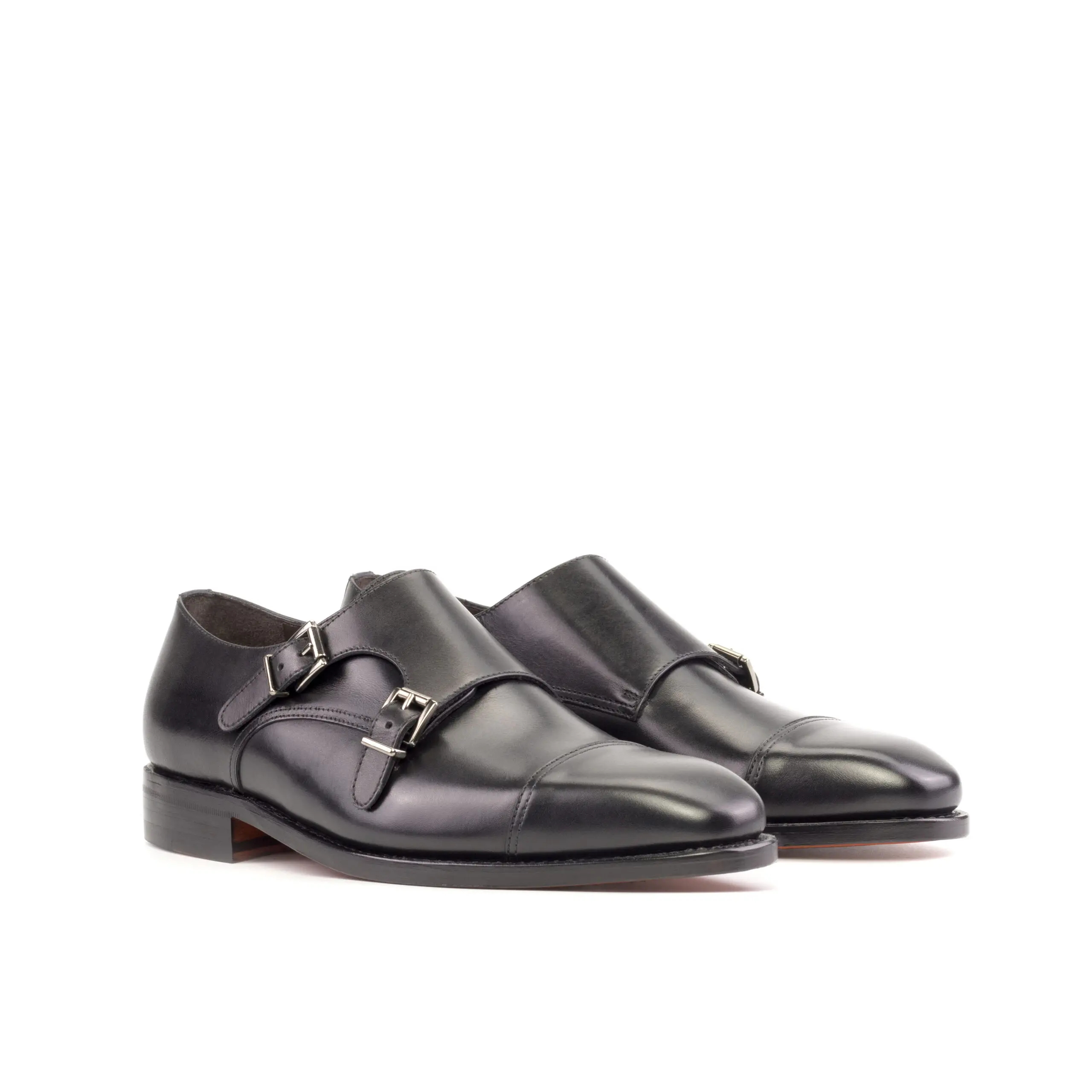 Black Double Monk Shoe Black Double Monk Shoe