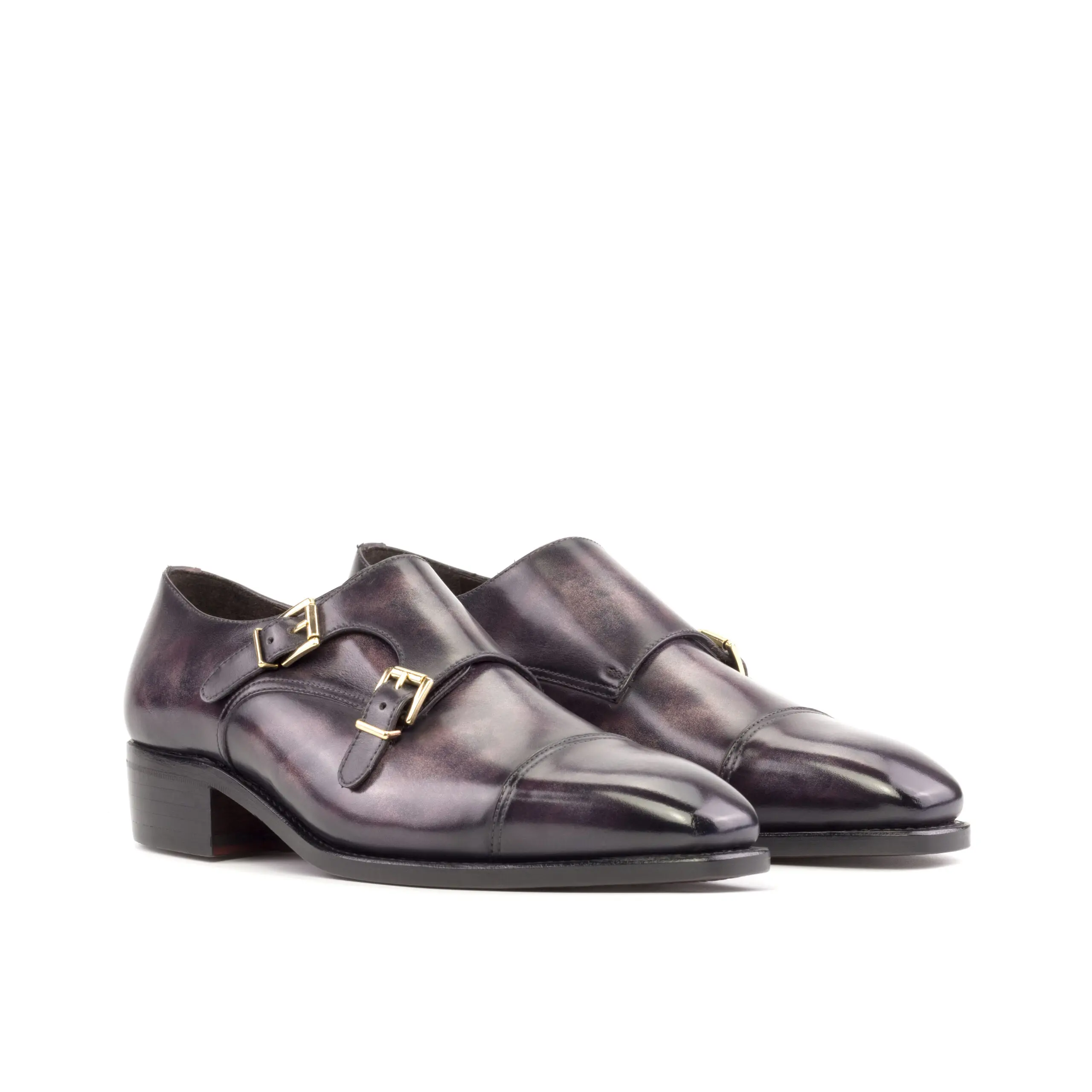 Purple Double Monk Shoe Purple Double Monk Shoe