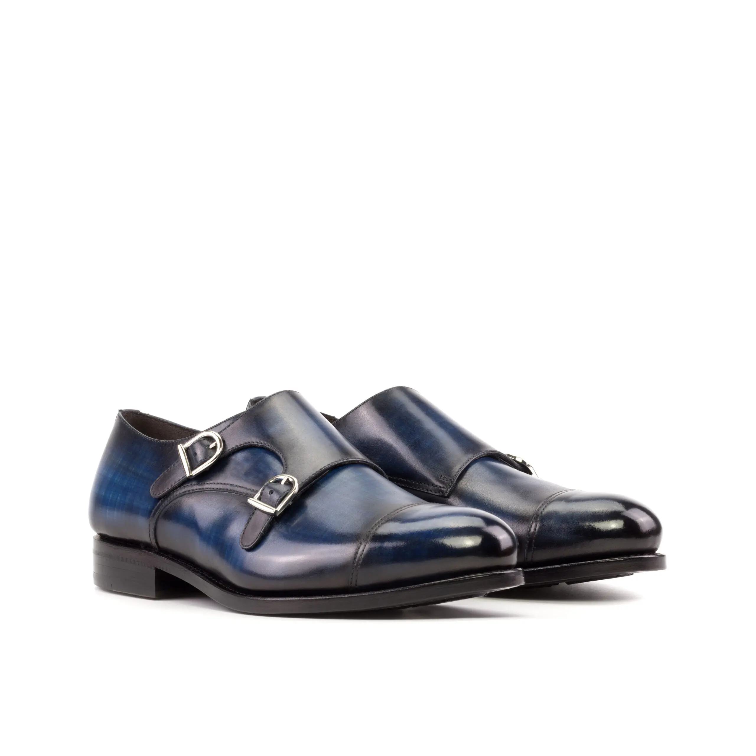 Blue Double Monk Shoe Blue Double Monk Shoe
