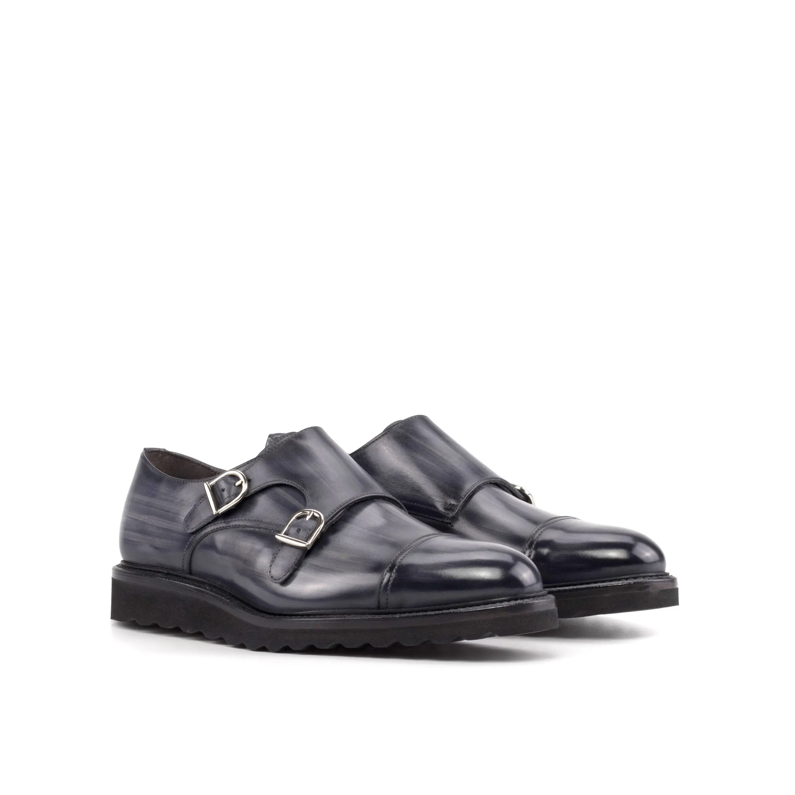 Gray Double Monk Shoe Gray Double Monk Shoe