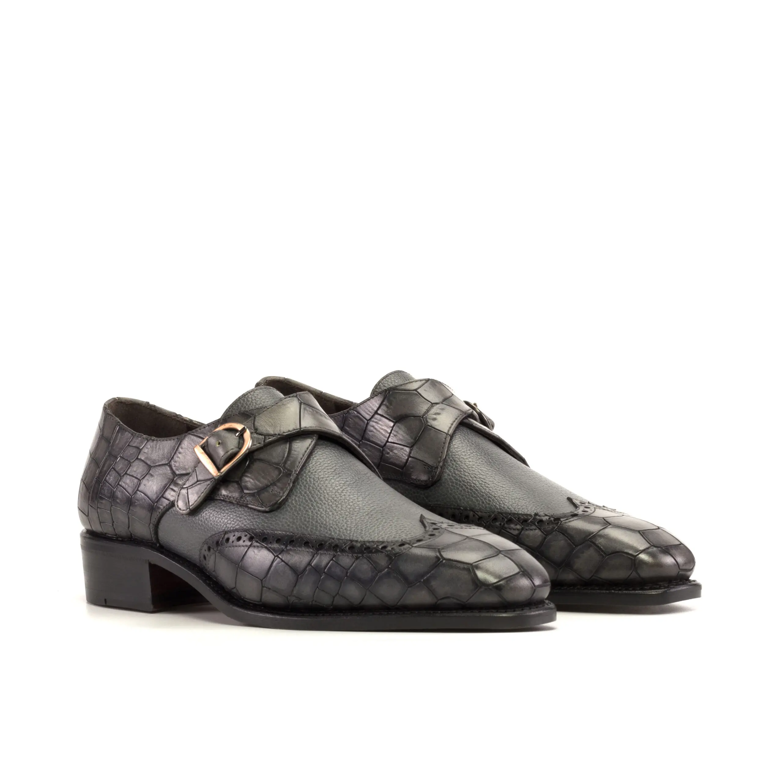 Gray Single Monk Shoe Gray Single Monk Shoe