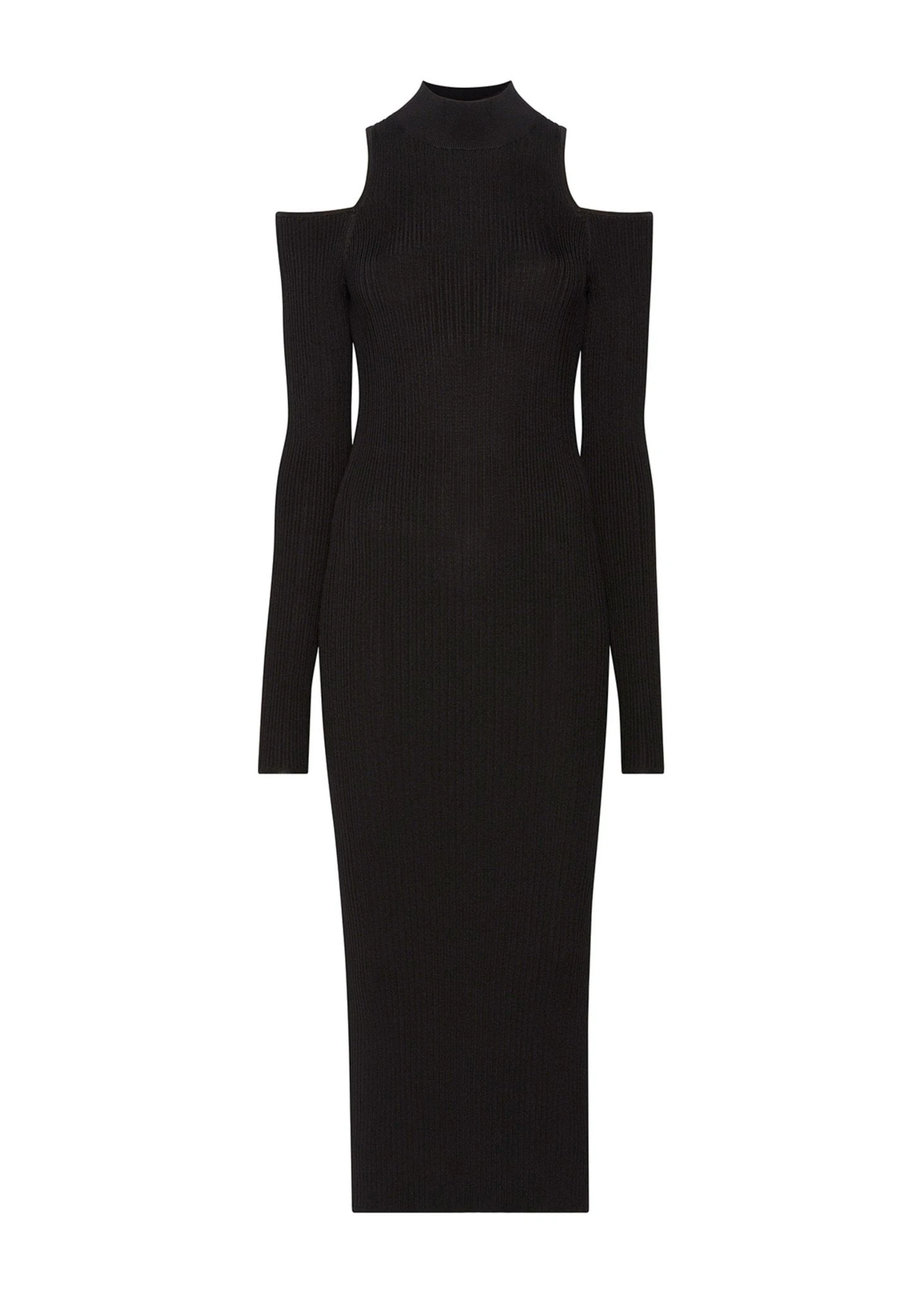 Lapointe-Shiny-Viscose-Cold-Shoulder-Dress Lapointe Shiny Viscose Cold Shoulder Dress
