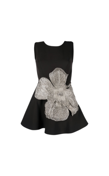 Loulou Brand Black Mini Dress Open-Back Crêpe Black Mini Dress Clothing clothing Luxury Shoes 