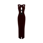 Rasario-Velvet-Draped-Maxi-Dress-With-An-Opened-Back Rasario Velvet Draped Maxi Dress With An Opened Back