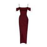 Rasario-Velvet-Maxi-Dress-With-A-Side-Slit Rasario Velvet Maxi Dress With A Side Slit