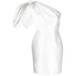 Solace-London-Hayes-one-shoulder-puff-sleeve-minidress Solace London White Hayes one-shoulder puff-sleeve minidress