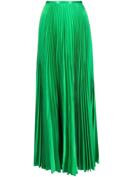 Solace London Green Henley pleated maxi skirt
