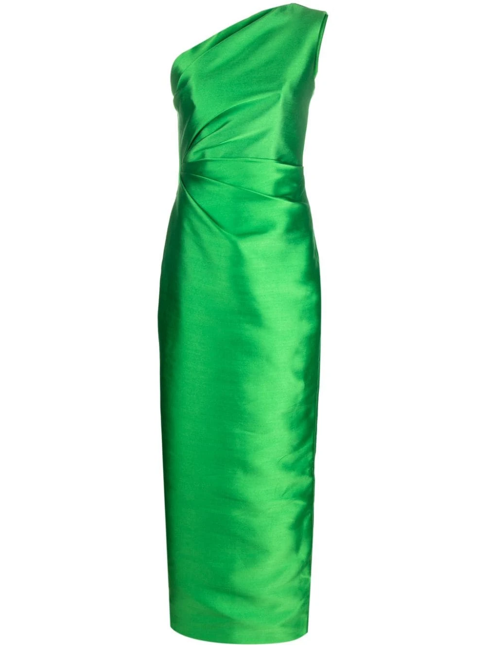 Solace-London-Kira-one-shoulder-maxi-dress Solace London Green Kira one-shoulder maxi dress