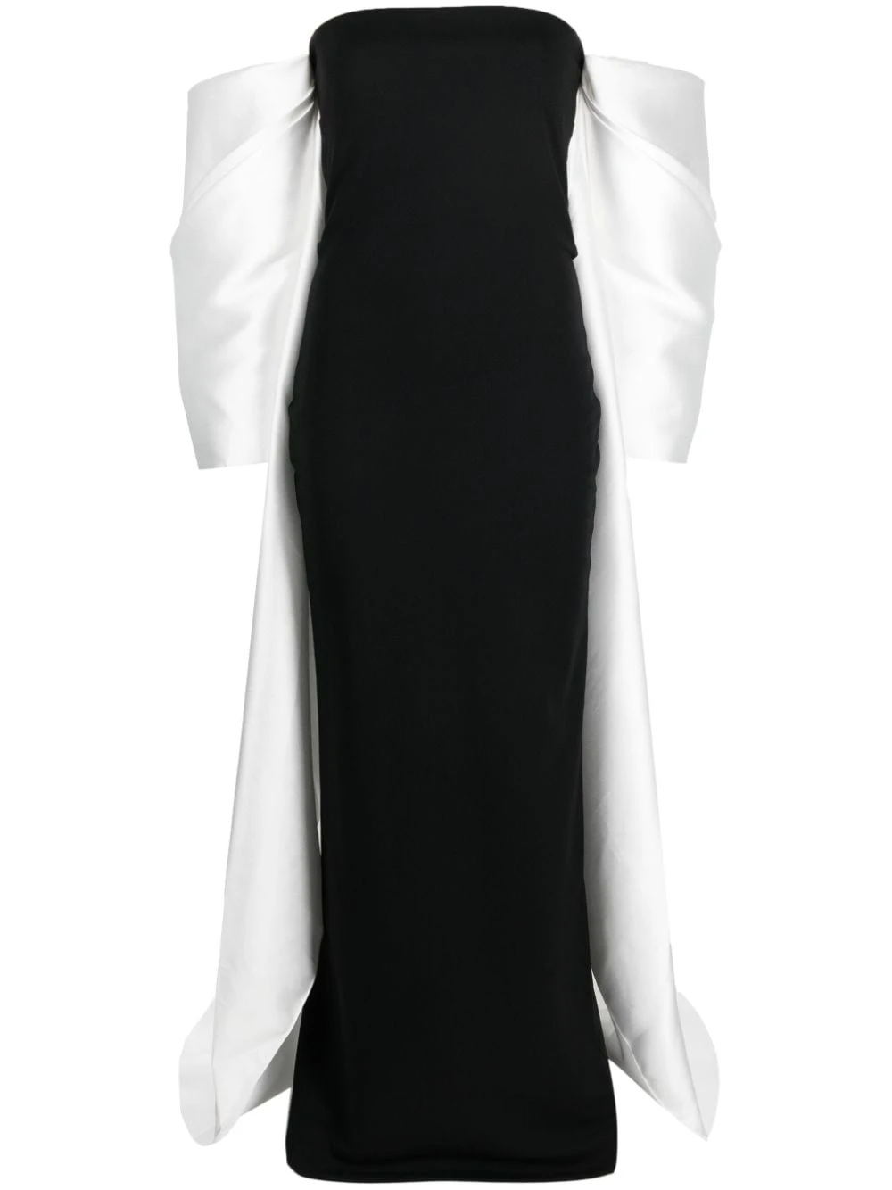 Solace-London-Kyla-two-tone-maxi-dress Solace London White Kyla two-tone maxi dress