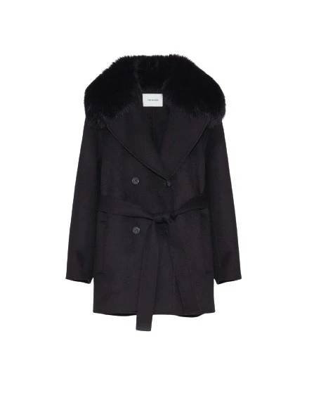 Yves Salomon Cashmere Wool Peacot With Fox Fur Collar 748054 nobg Yves Salomon Cashmere Wool Peacot With Fox Fur Collar 748054 nobg