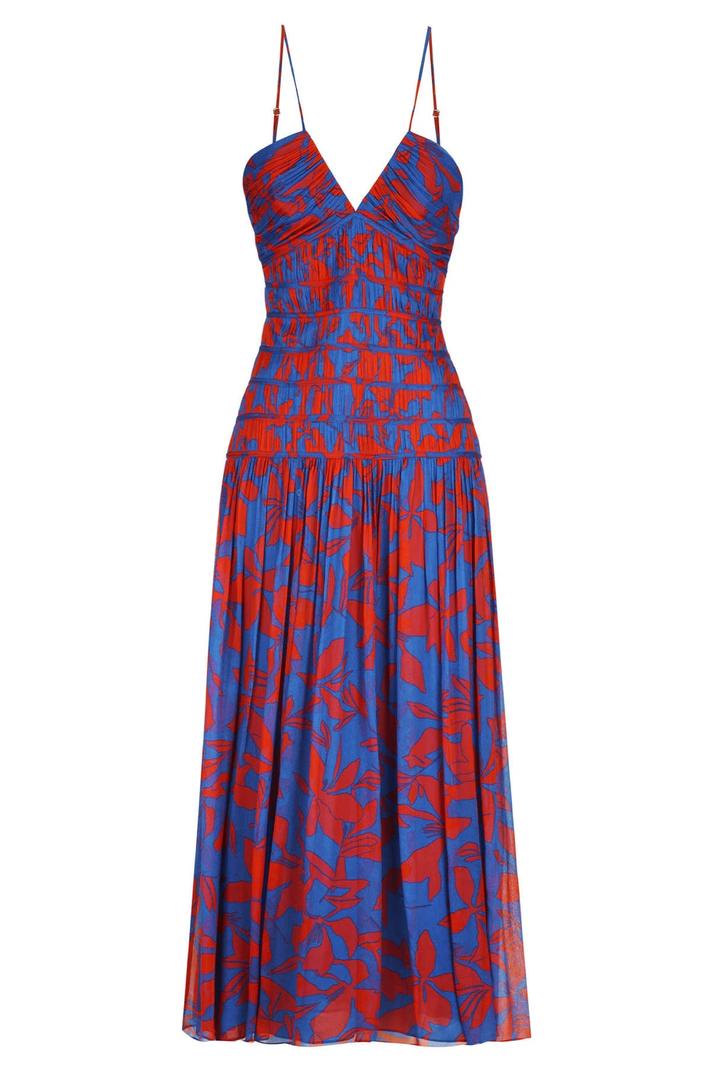 Shona-Joy-Flore-Plunged-Ruched-Panel-Midi-Dress Shona Joy dress