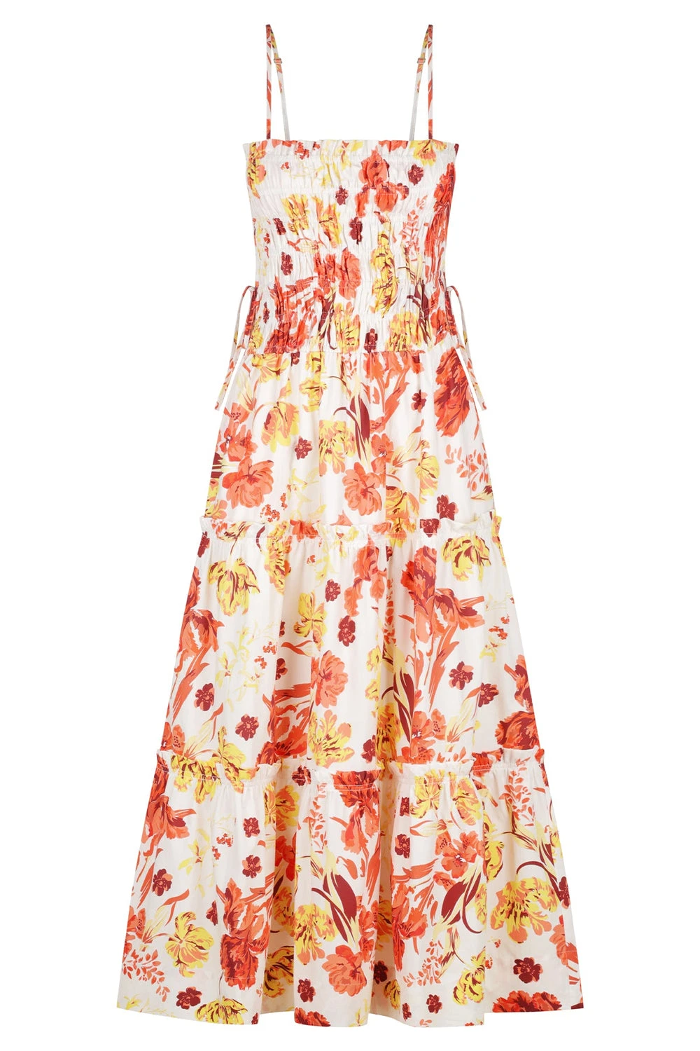 Shona-Joy-Kalani-Shirred-Tiered-Midi-Dress Shona Joy dress