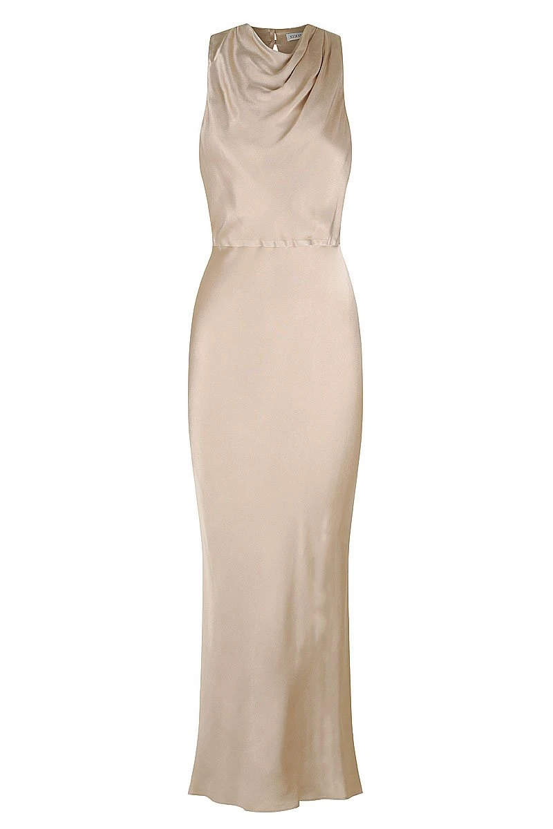 Shona-Joy-La-Lune-High-Neck-Midi-Dress-Gold Shona Joy dress