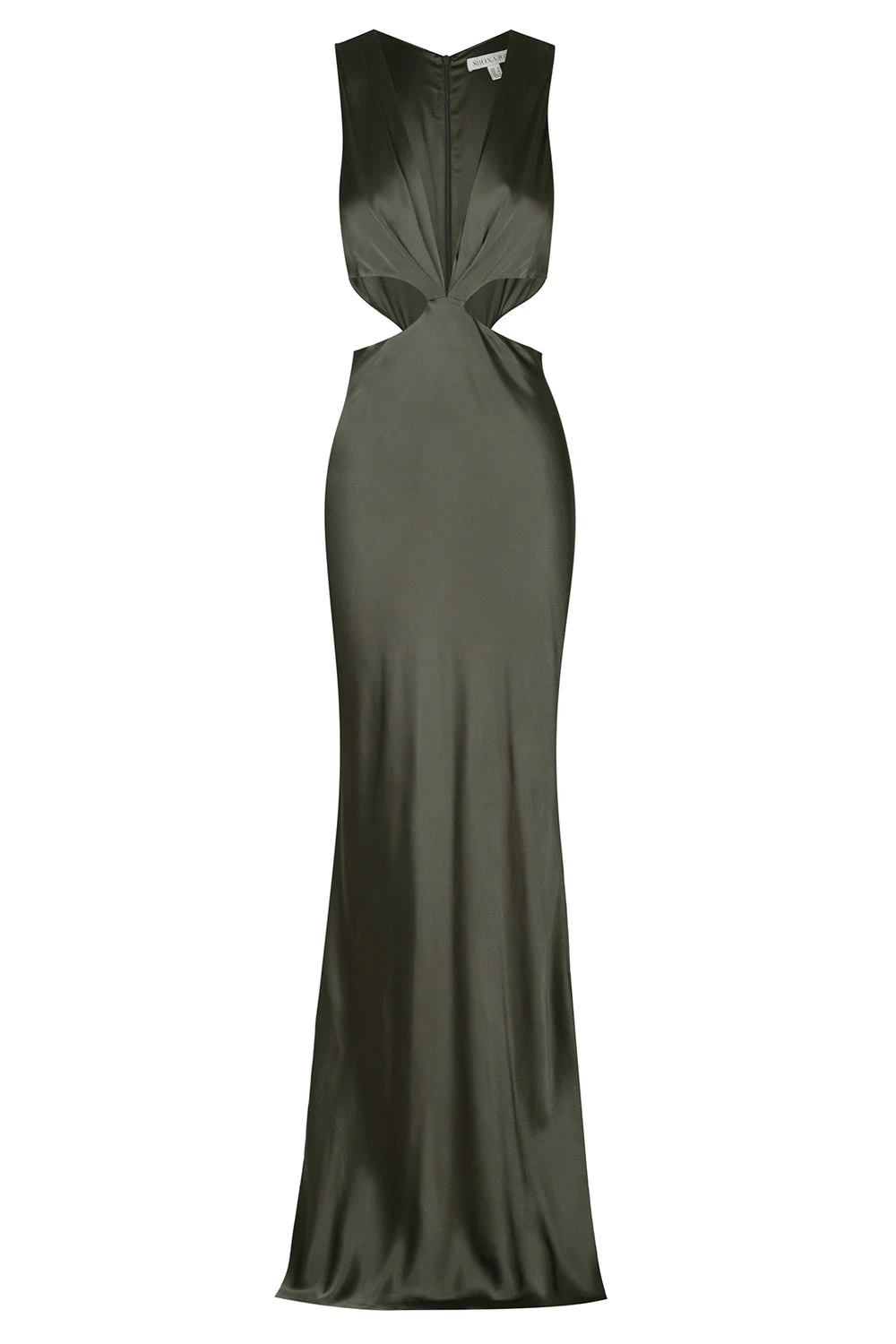 Shona-Joy-La-Lune-Plunged-Cut-Out-Maxi-Dress-Olive Shona Joy dress