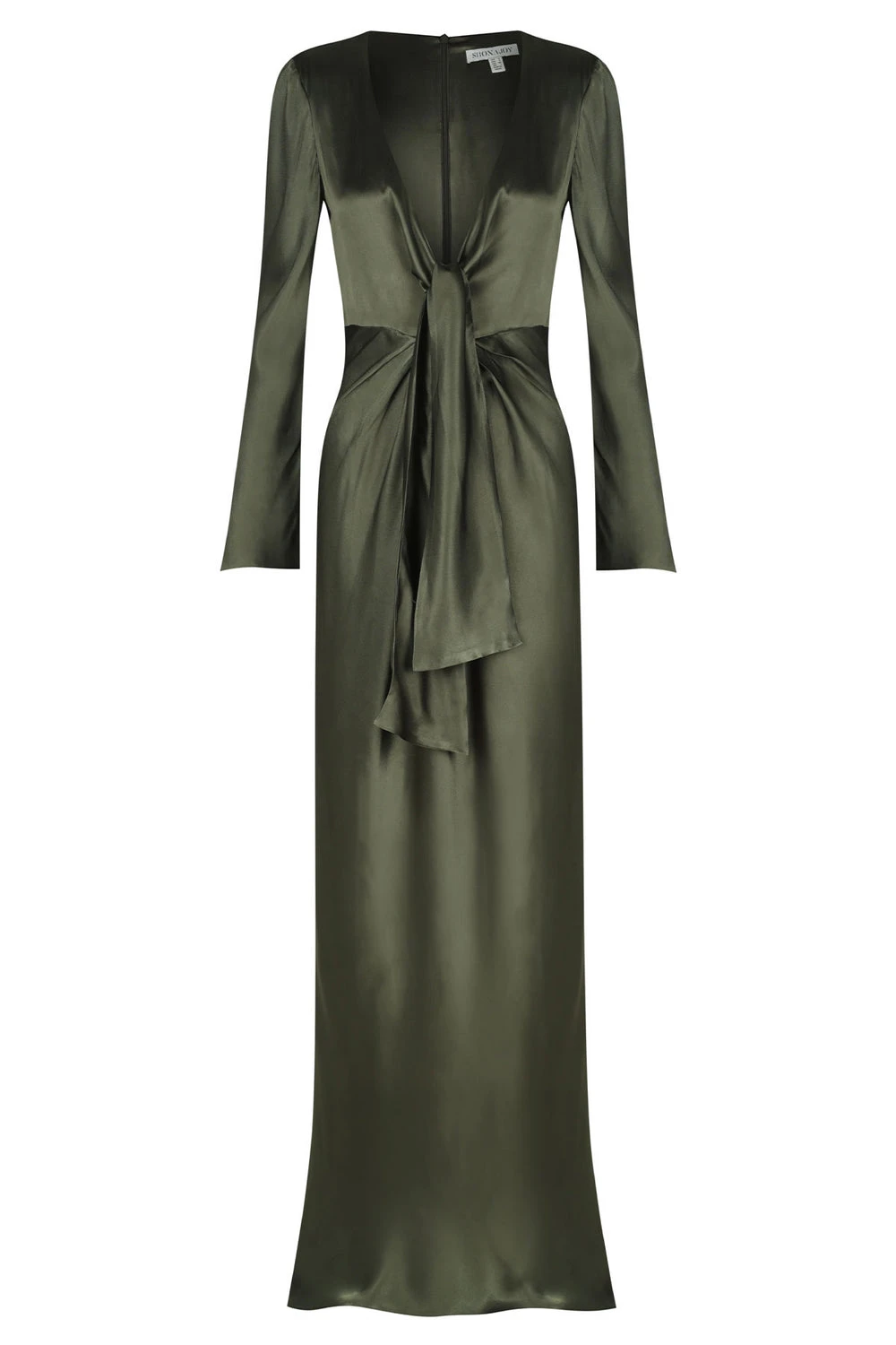 Shona-Joy-La-Lune-Plunged-Tie-Front-Maxi-Dress-Forest Shona Joy dress