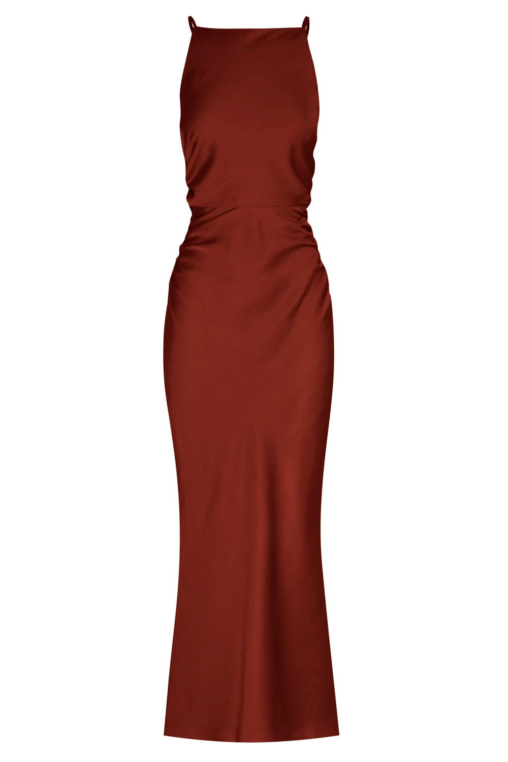 Shona-Joy-Luxe-High-Neck-Ruched-Midi-Dress-Sangria Shona Joy dress