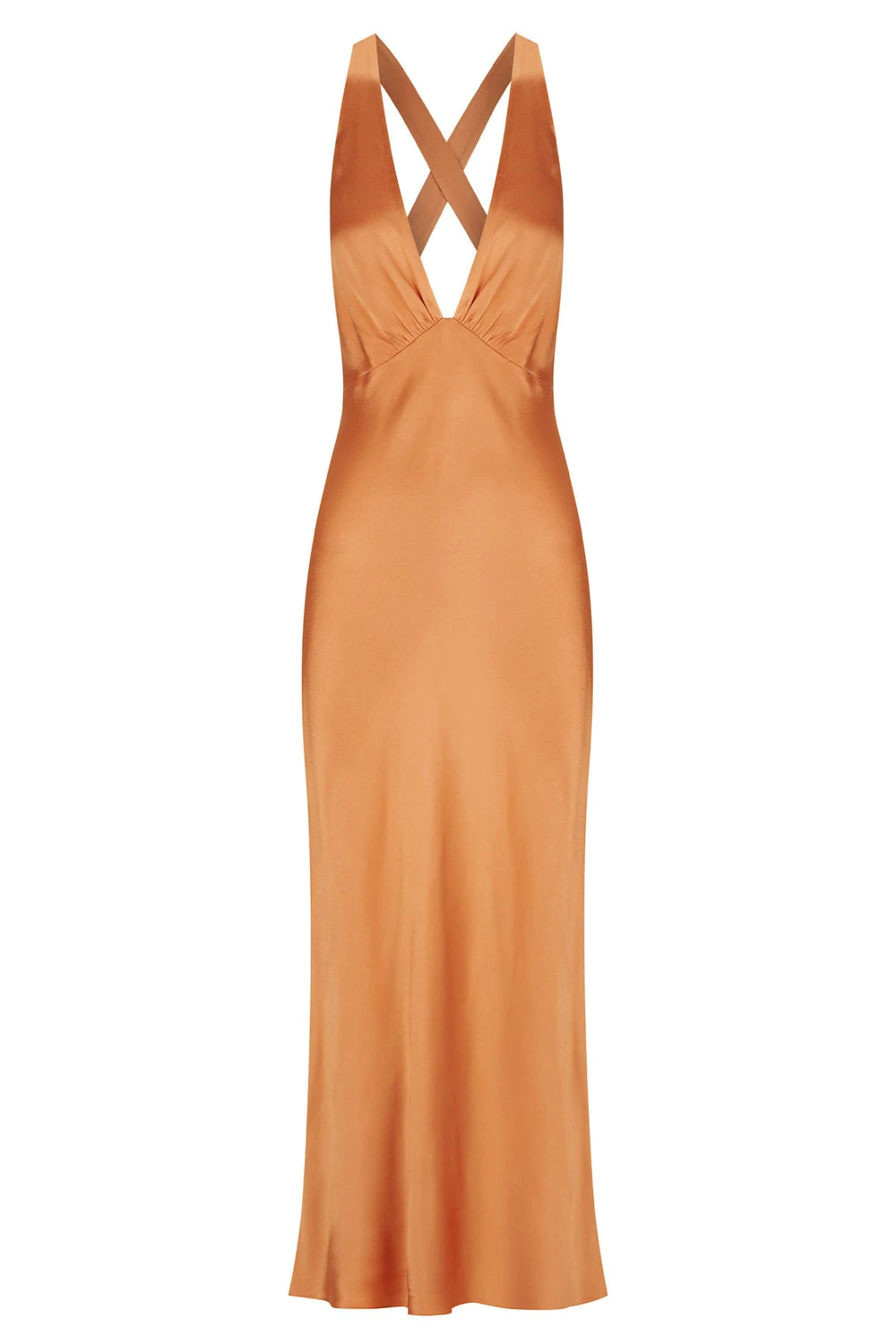 Shona-Joy-Lydie-Plunged-Cross-Back-Midi-Dress-Golden-Oak Shona Joy dress