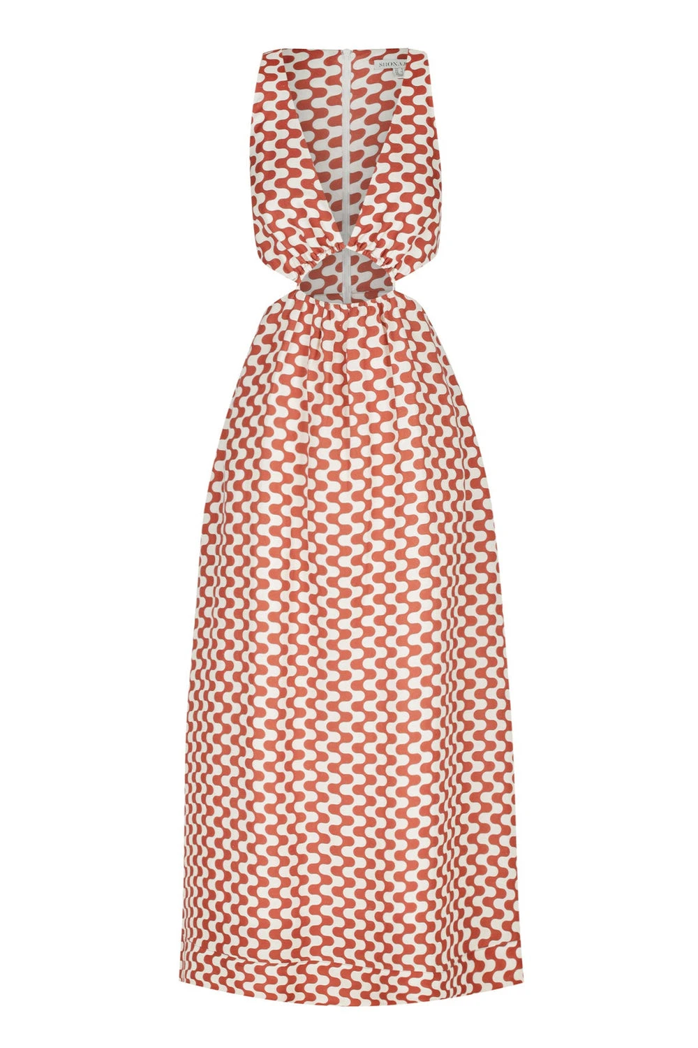 Shona-Joy-Marmo-Linen-V-Neck-Cut-Out-Midi-Dress Shona Joy dress