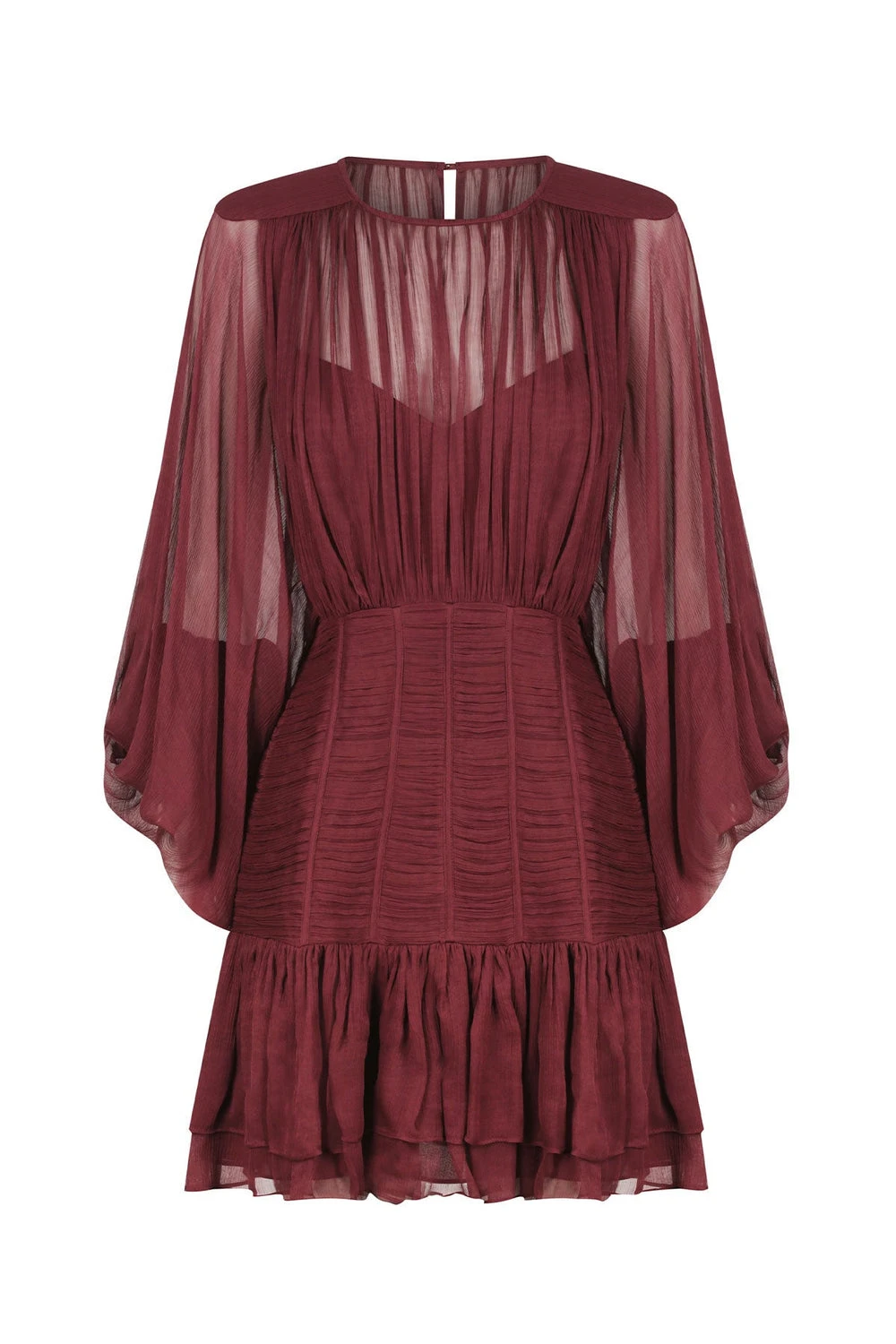 Shona-Joy-Marquis-Ruched-Panelled-Mini-Dress-Deep-Wine Shona Joy dress