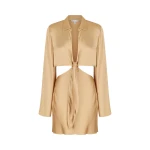 Shona-Joy-Oliviera-Long-Sleeve-Tie-Front-Mini-Dress-Taffy Shona Joy dress