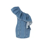 AZ FACTORY Assymetrical Ruffle Dress Blue67039 nobg AZ FACTORY Assymetrical Ruffle Dress Blue67039 nobg