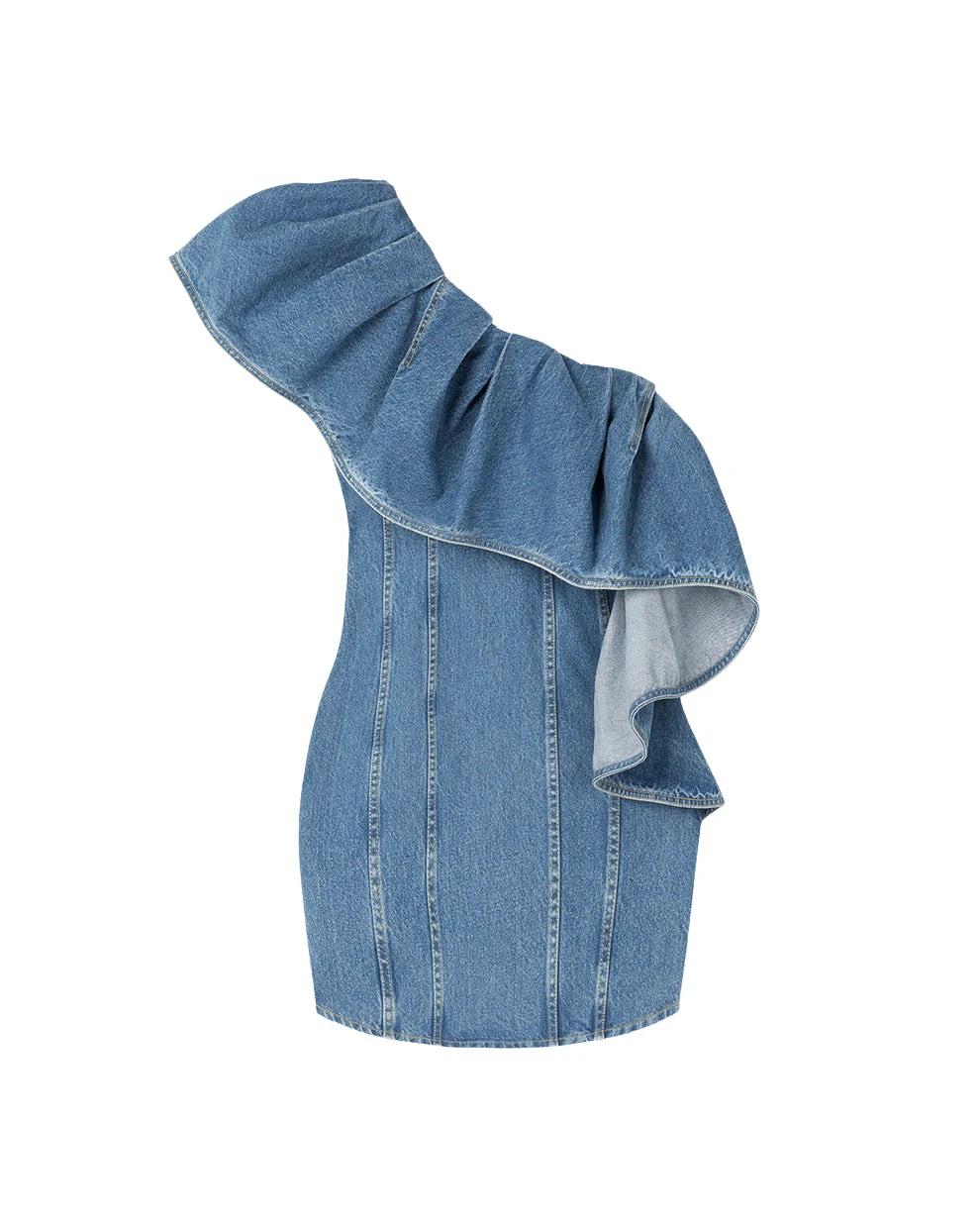 AZ FACTORY Assymetrical Ruffle Dress Blue67039 nobg AZ FACTORY Assymetrical Ruffle Dress Blue67039 nobg