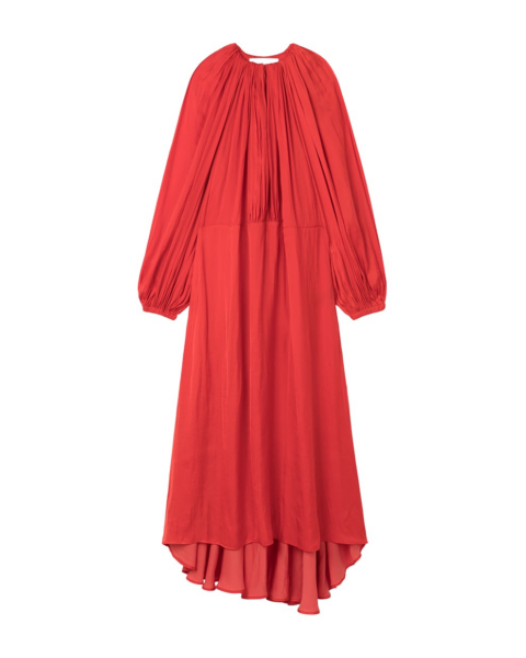 AZ FACTORY Balloon Sleeves Maxi Dress Red59001 nobg