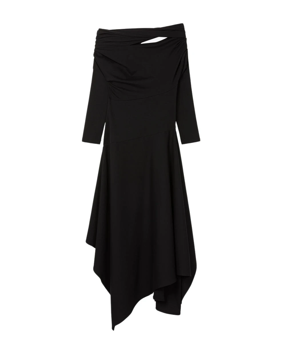 AZ FACTORY Draped Asymmetric Shoulder Dress Black61130 nobg AZ FACTORY Draped Asymmetric Shoulder Dress Black61130 nobg