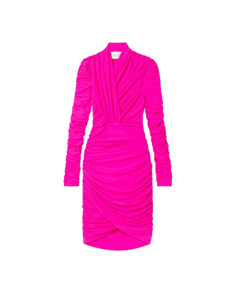 AZ FACTORY Draped Mini Dress Fuchsia31430 nobg