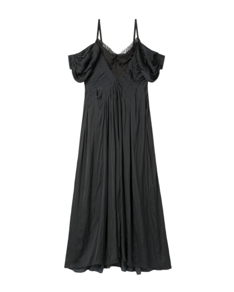 AZ FACTORY Off Shoulder Lace Insert Dress Black67130 nobg