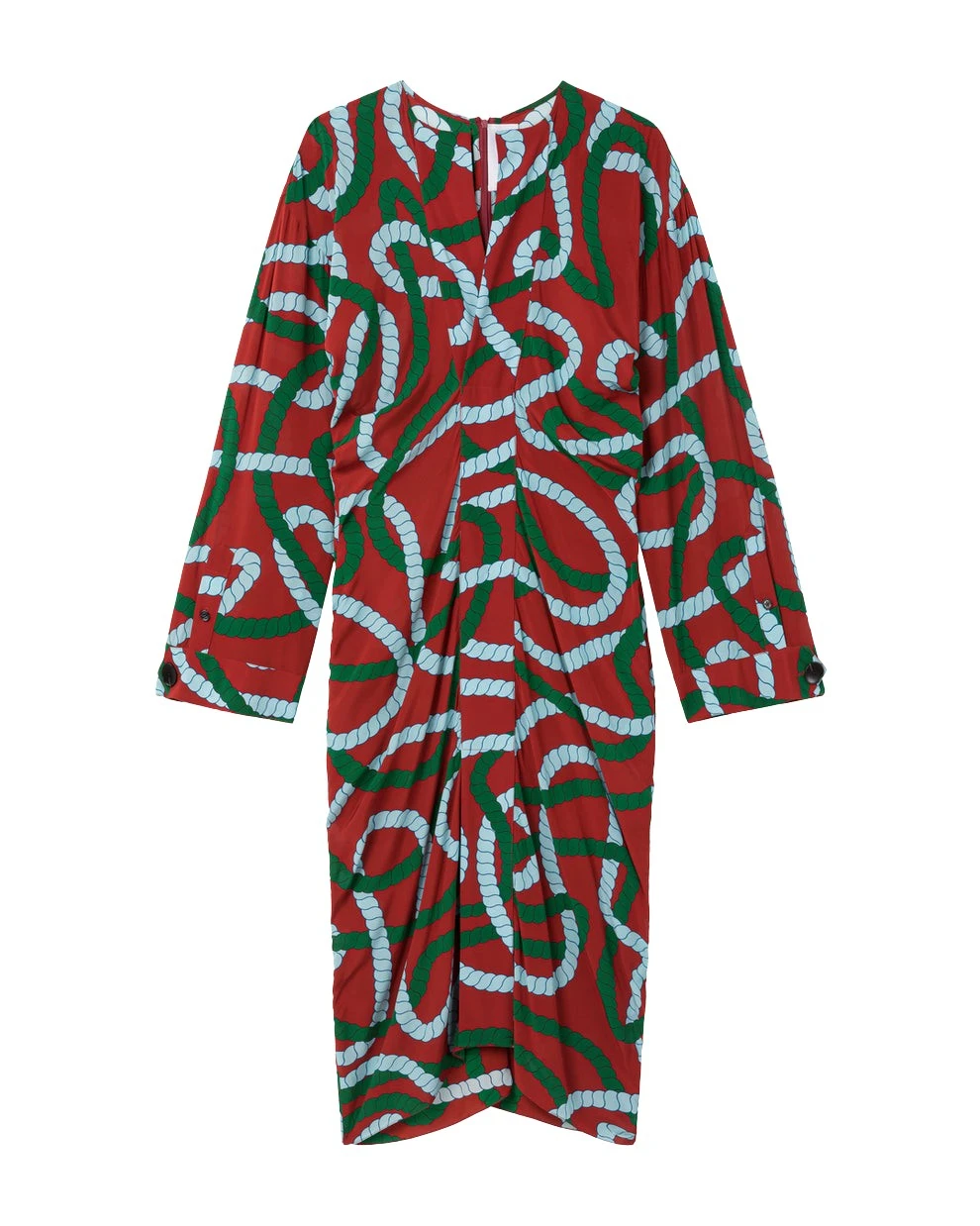 AZ FACTORY Printed Draped Midi Dress Brick Cord71491 nobg AZ FACTORY Printed Draped Midi Dress Brick Cord71491 nobg