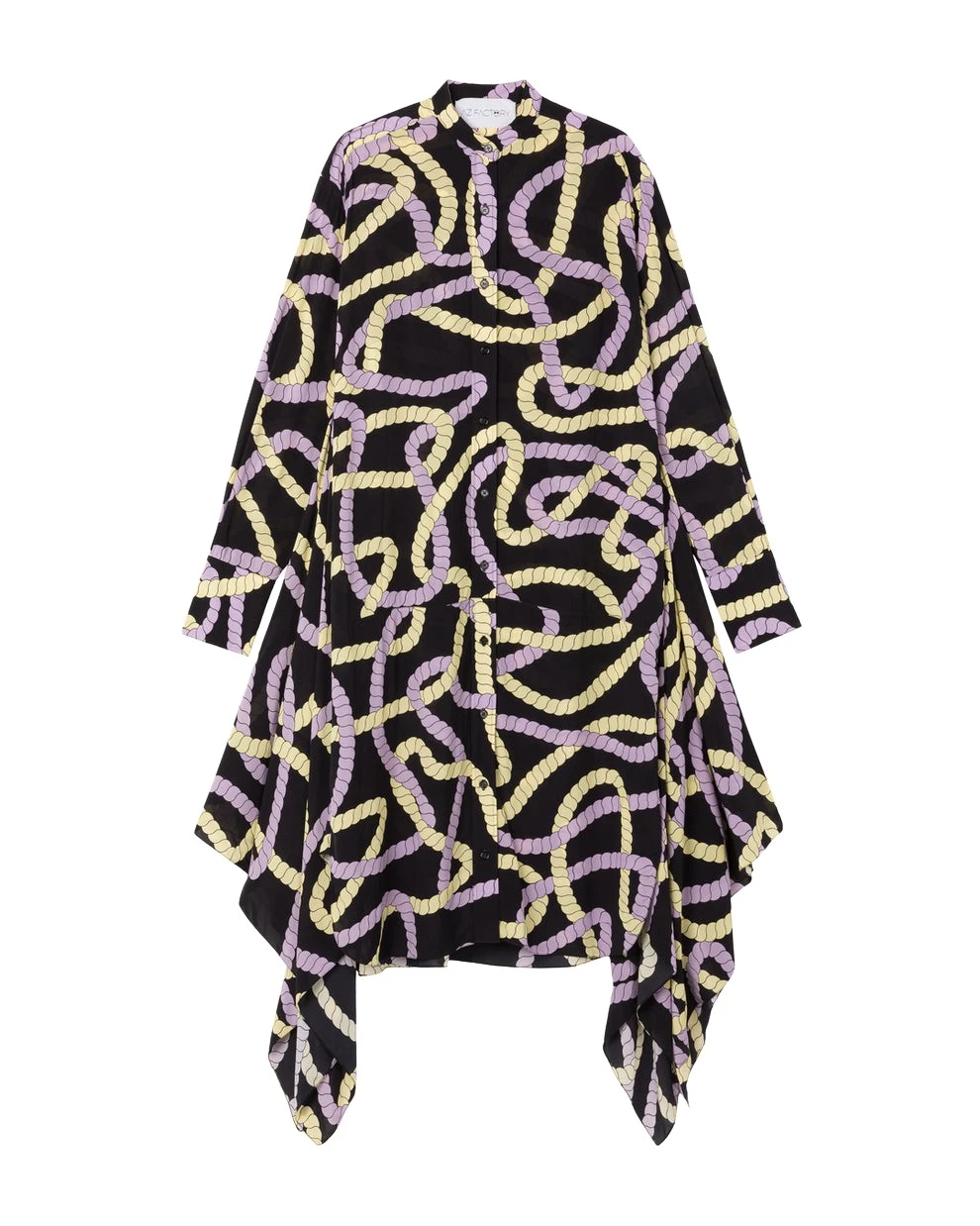 AZ FACTORY Printed Midi Shirt Dress Black Cord11838 nobg AZ FACTORY Printed Midi Shirt Dress Black Cord11838 nobg