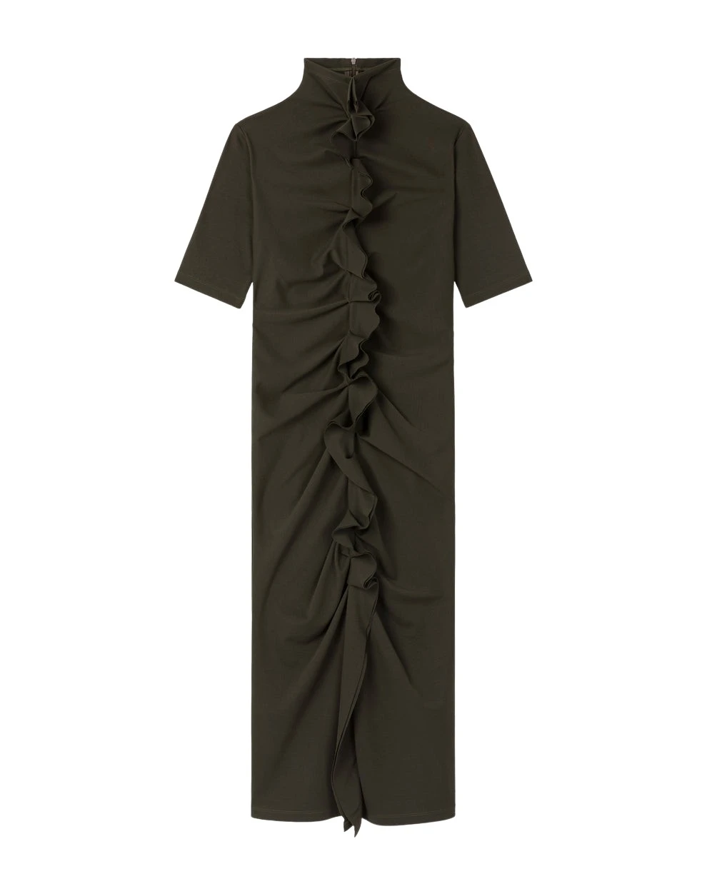 AZ FACTORY Ruffled Turtleneck Dress Dark Khaki32817 nobg AZ FACTORY Ruffled Turtleneck Dress Dark Khaki32817 nobg