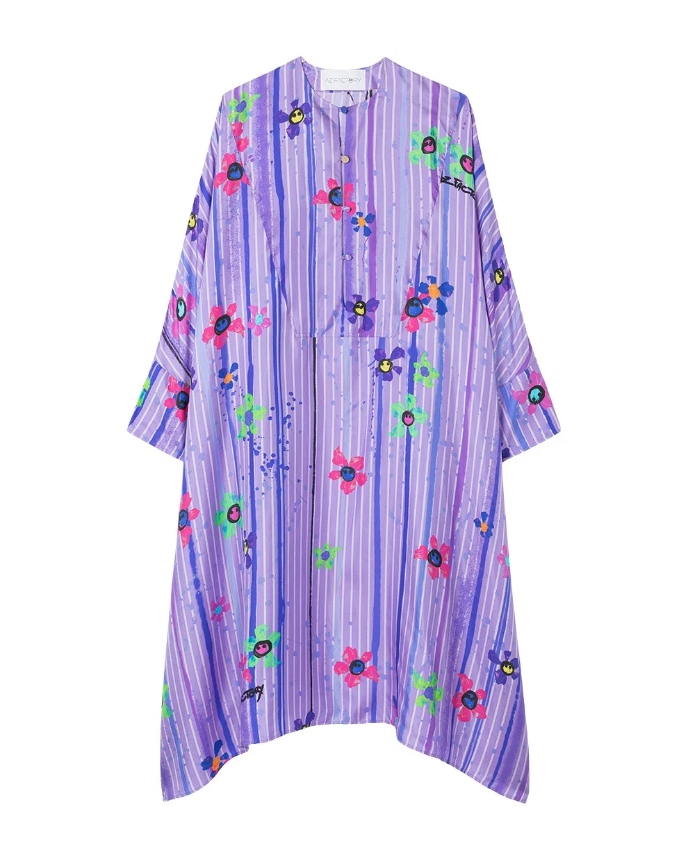 AZ FACTORY Silk Twill Kaftan Dress Splash Purple83307 nobg AZ FACTORY Silk Twill Kaftan Dress Splash Purple83307 nobg