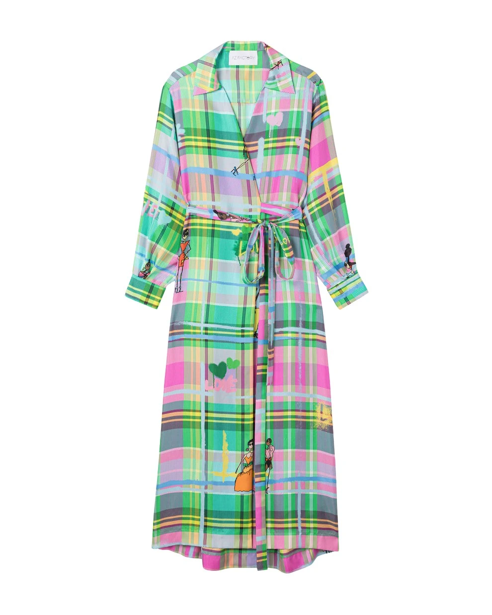 AZ FACTORY Silk Twill Wrapped Dress Chromatic Love77704 nobg AZ FACTORY Silk Twill Wrapped Dress Chromatic Love77704 nobg