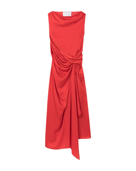 AZ FACTORY Sleeveless Draped Dress Red78951 nobg