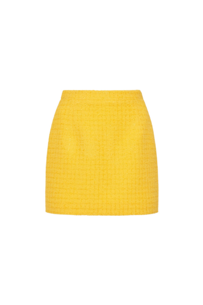 Alessandra Rich Checked Tweed Boucle Mini Skirt scaled77192 nobg