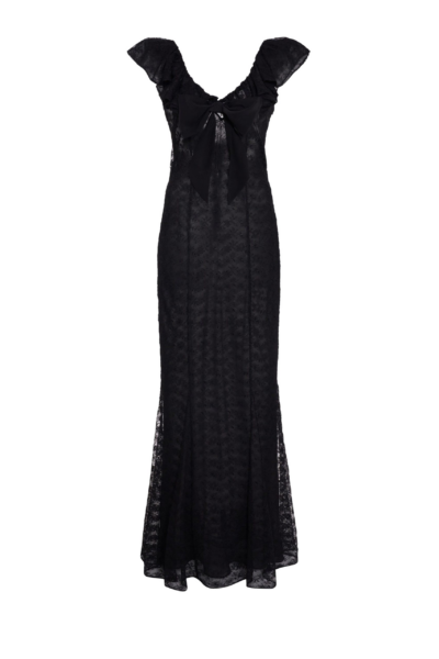 Alessandra Rich Lace Evening Dress With Volant Collar And Bow scaled48996 nobg