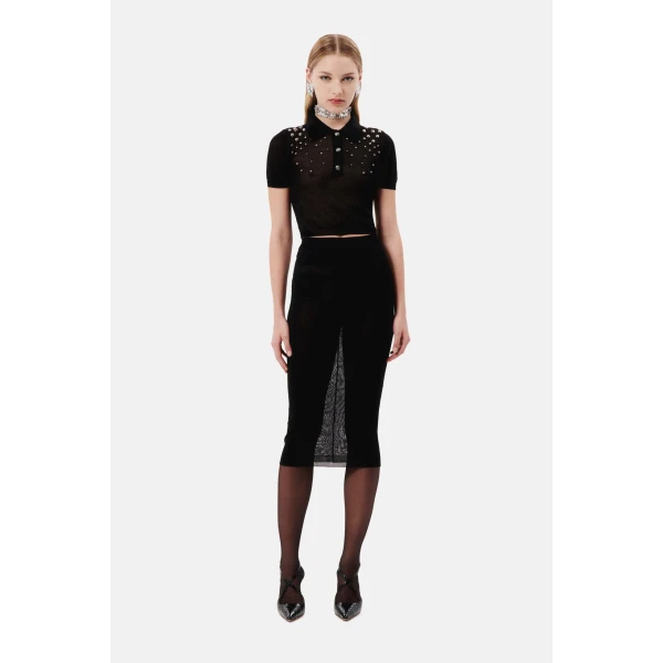 Lurex Knit Midi Skirt - Image 2