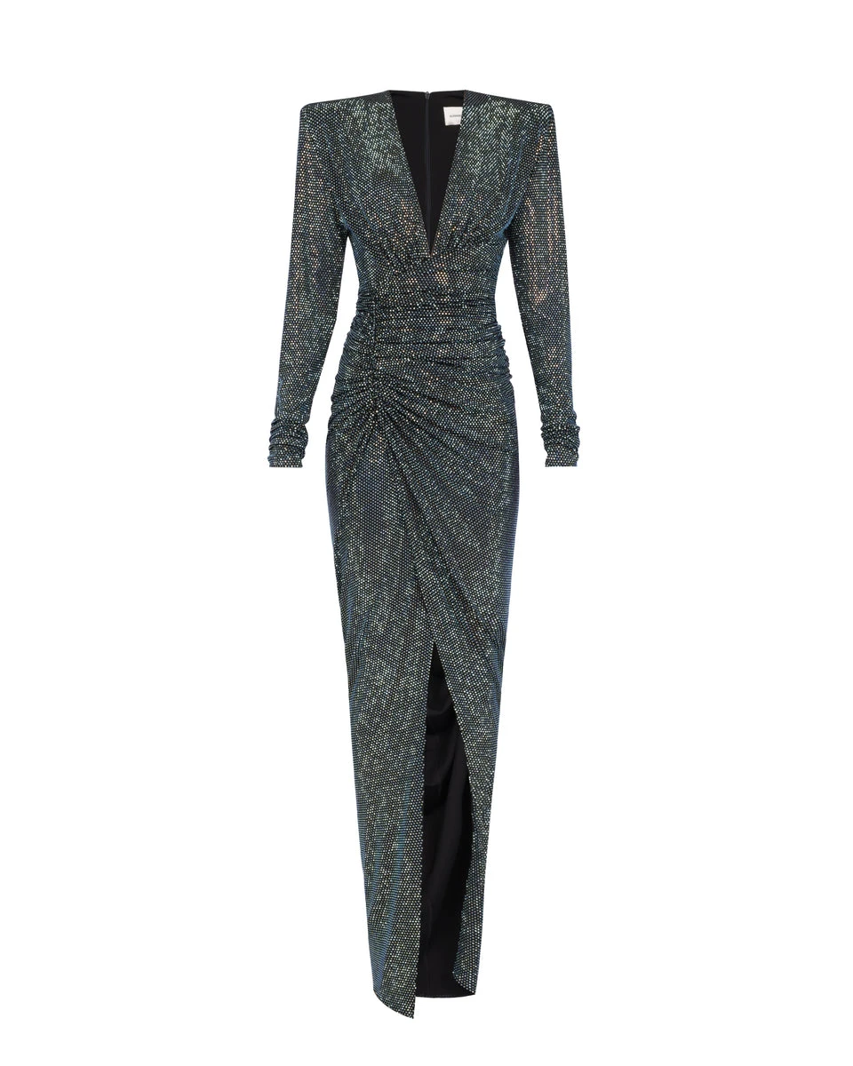 Alexandre-Vauthier-Crystalized-V-Neck-Maxi-Dress Alexandre Vauthier dress