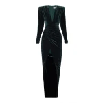 Alexandre-Vauthier-Long-shouldered-velvet-maxi-dress Alexandre Vauthier dress