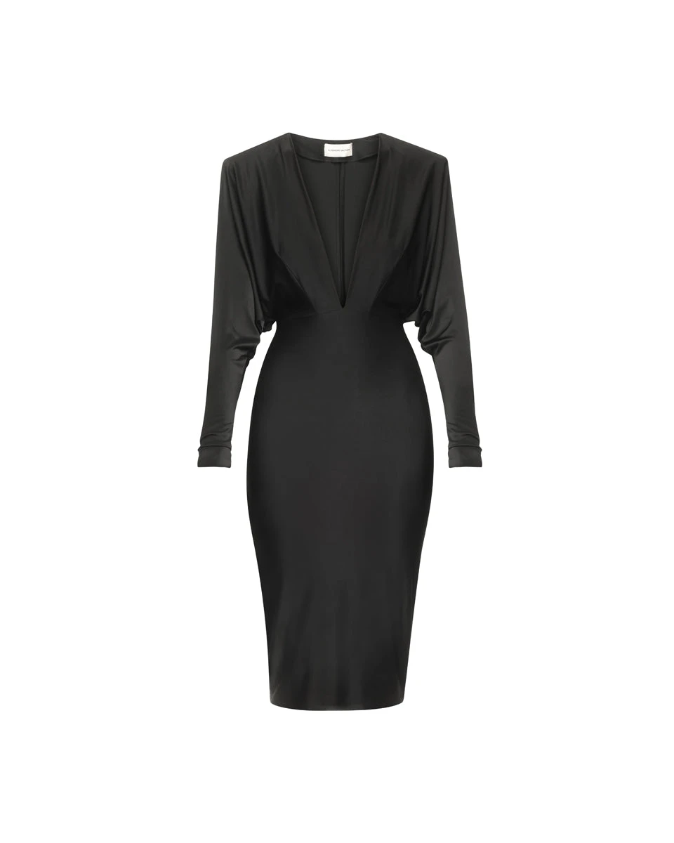 Alexandre-Vauthier-V-Neck-Midi-Dress Alexandre Vauthier dress