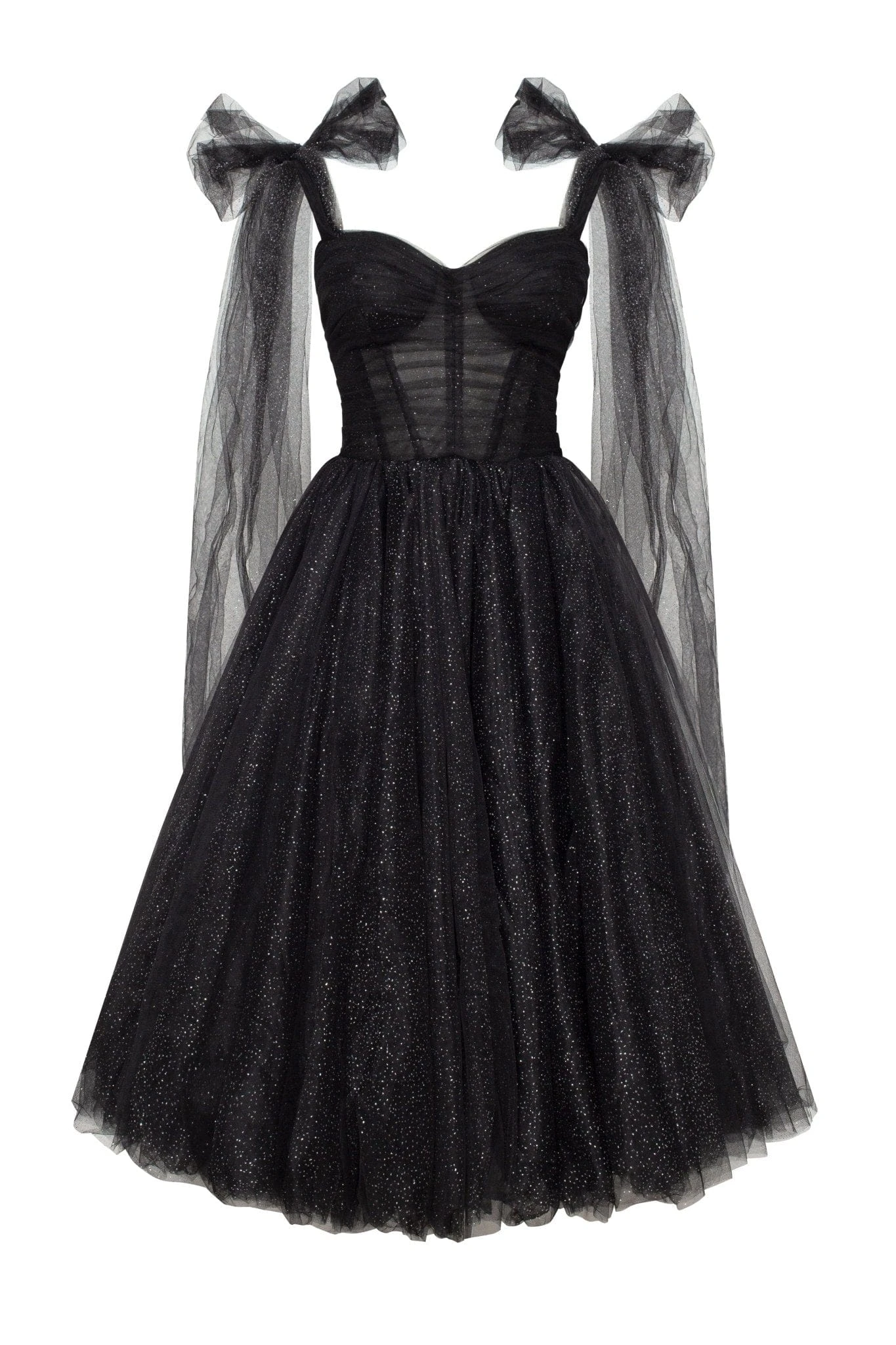 Milla Black Sparkly off-the-shoulder tulle dress Milla dress