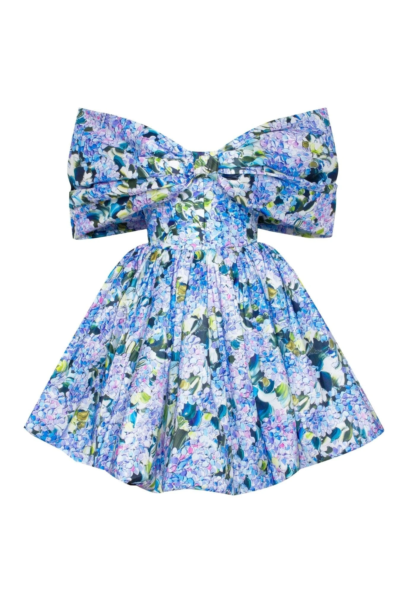 Milla Blue Hydrangea bow-detailed mini dress Milla dress