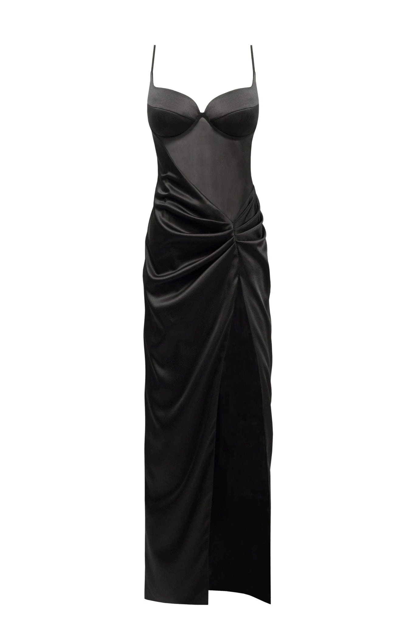 Milla Chic satin maxi dress with semi-transparent bodice Milla dress
