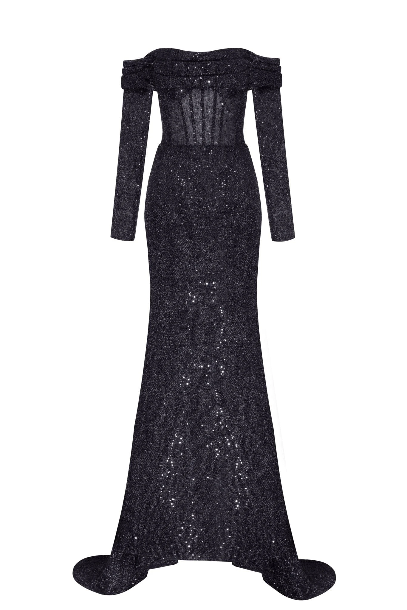 Milla Elegant black off-the-shoulder sparkling maxi dress Milla dress