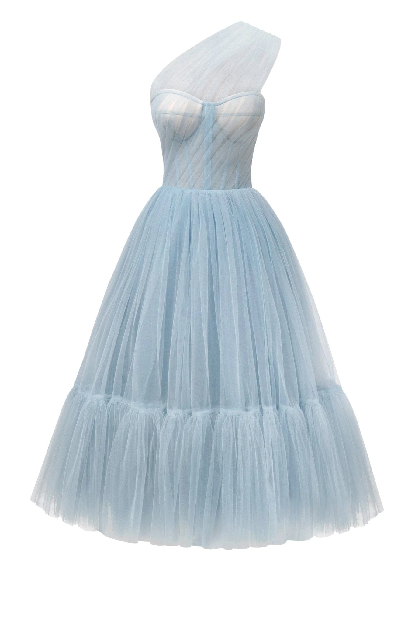Milla Light Blue One-Shoulder Cocktail Tulle Dress Milla dress