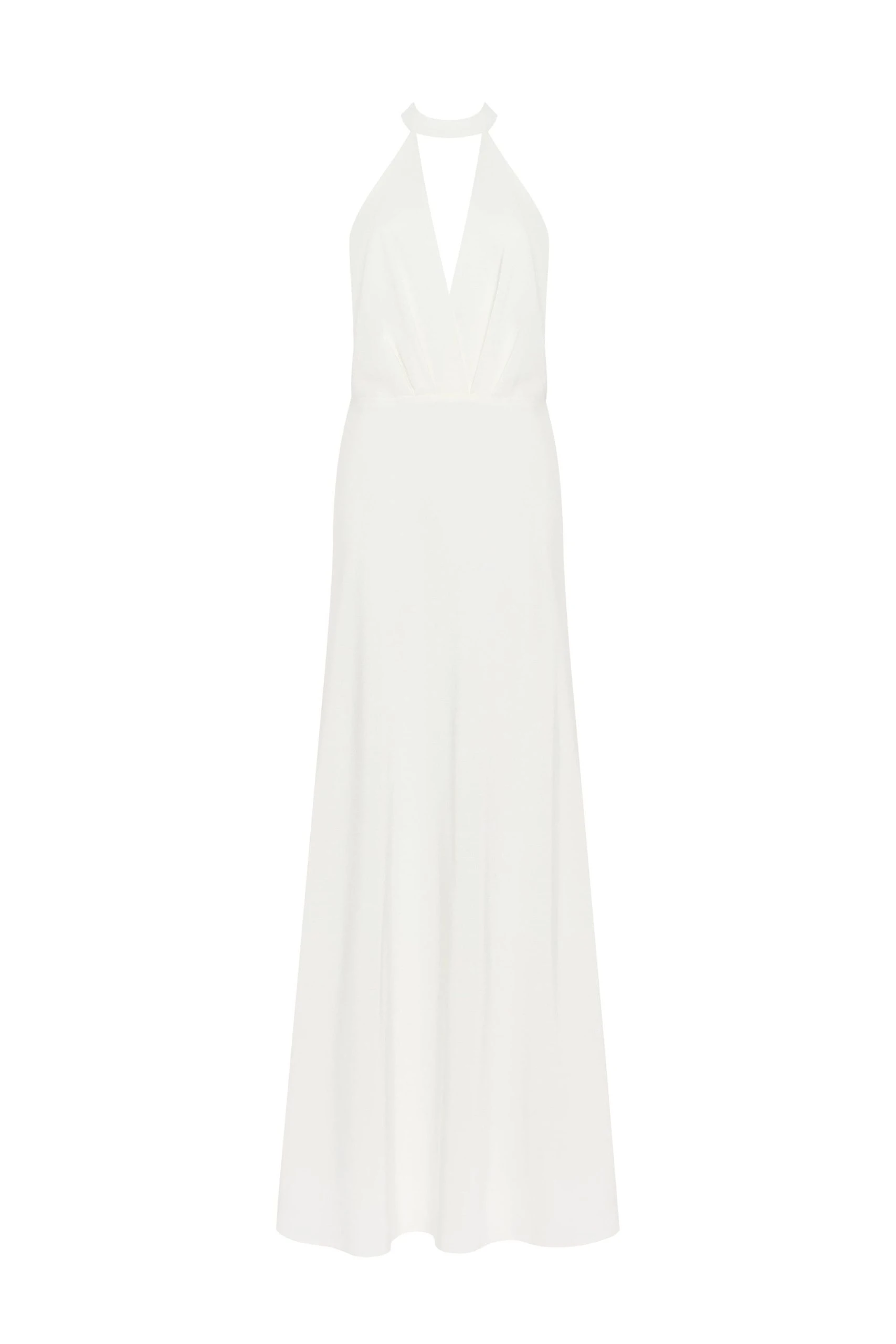 Milla Lovely white halterneck satin maxi dress Milla dress