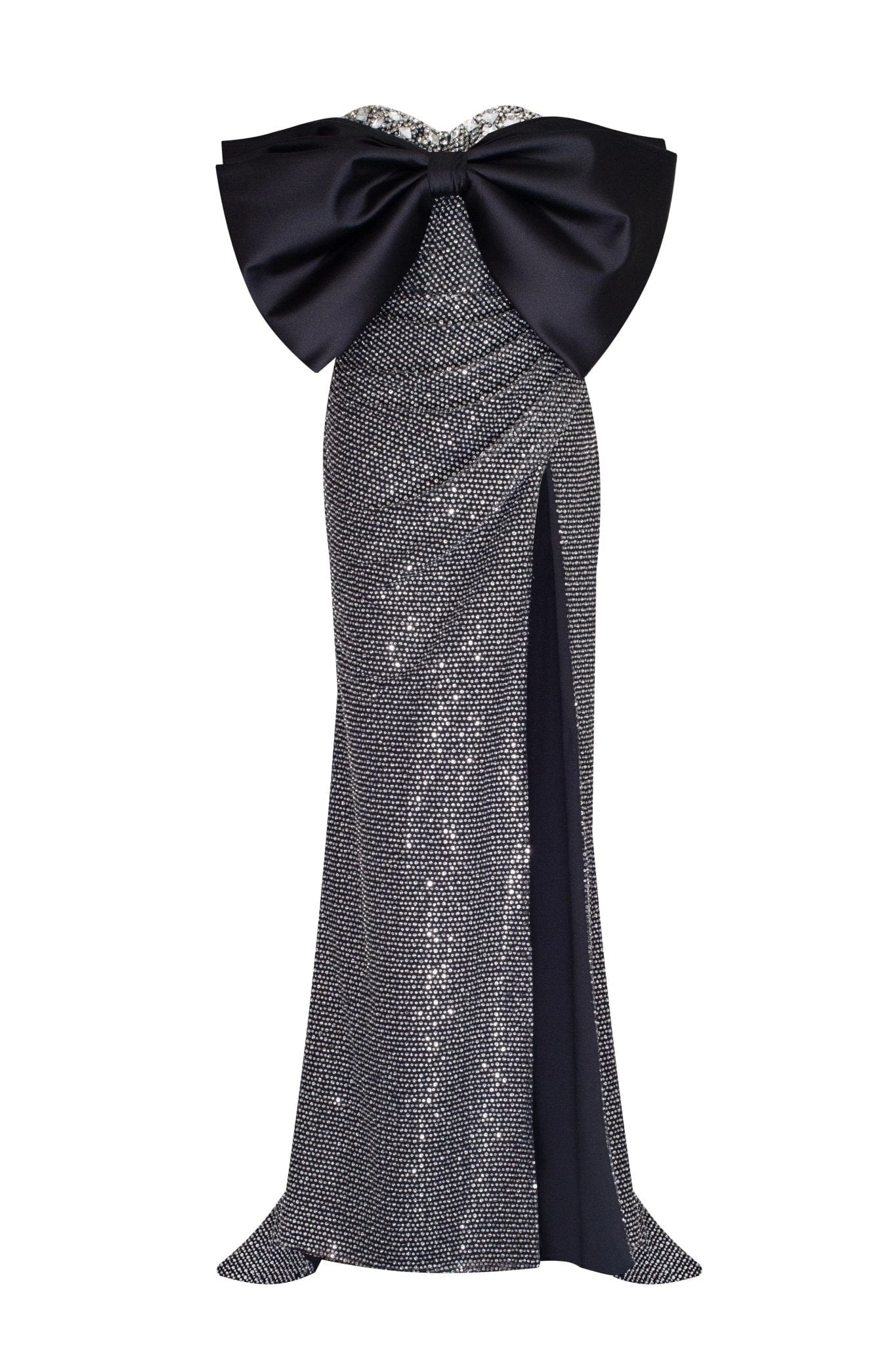 Milla Mesmerizing big bow maxi gown covered in rhinestones Milla dress