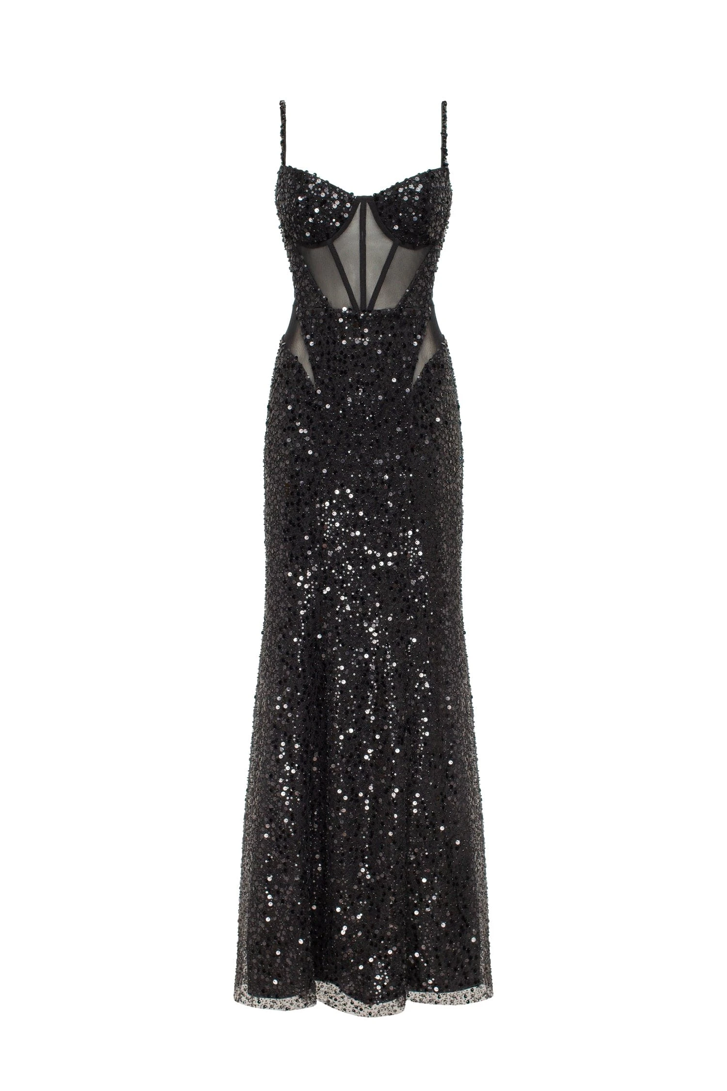 Milla Sensational black maxi on spaghetti straps covered in sequins Milla dress